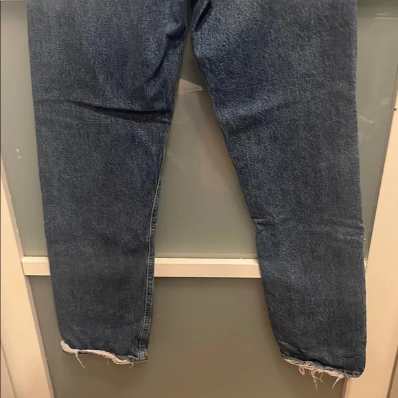 Agolde Blue Straight Leg Denim Jeans with Distressed Hem, 25 - Picture 9 of 14